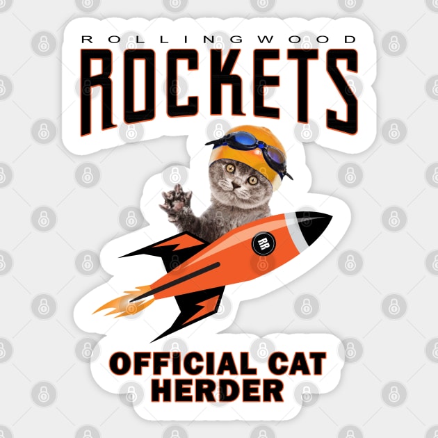 Rockets Swim Team Cat Herder Sticker by robotface